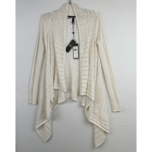 BCBG Max Azria Sweaters - BCBG Max Azria Layla Knit Cardigan Bone Open Front XXS/XS